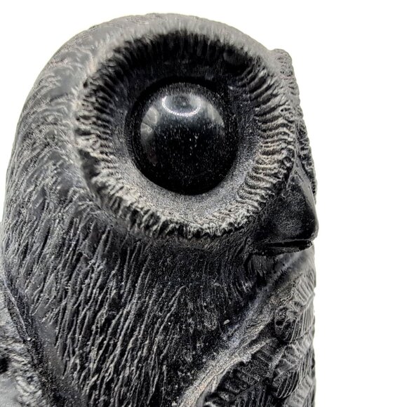 Wolf Original Owl Handcrafted Sculpture Figurine Canada Signed Stone/Resin - Picture 5 of 8